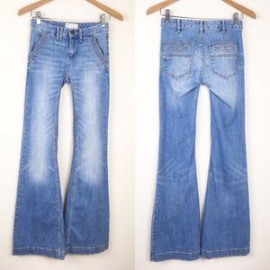 FREE PEOPLE Light Wash Denim Flare Jean Bellbottom